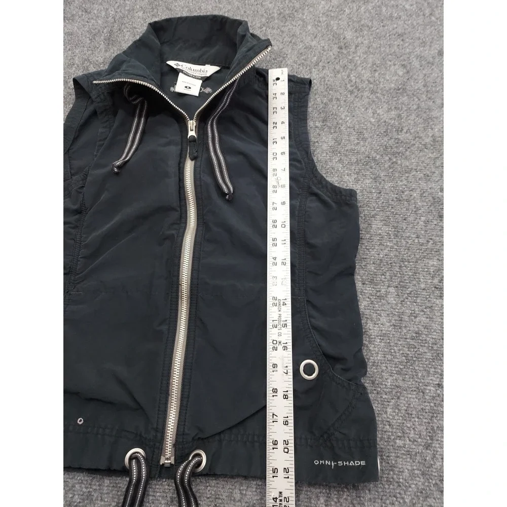 Columbia Omni Shade Vest Women Small Black Full Zip Sleeveless Drawstring Hiking - Picture 8 of 14